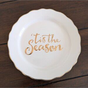 Mud Pie Gold Foil 'Tis the Season Plate